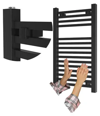 Produktbild von Granitan - Badheizkörper - Handtuchheizkörper 80x50 cm - Heizkörper Schwarz - 376 W - BERGEN