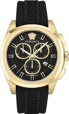 Produktbild von Versace VE7CA0423 Chrono Geo gold schwarz Kautschuk Herren Uhr NEU
