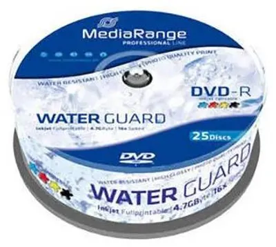 Produktbild von MediaRange DVD-R DVD 4,7GB 25pcs Cake 16x Waterguard Print