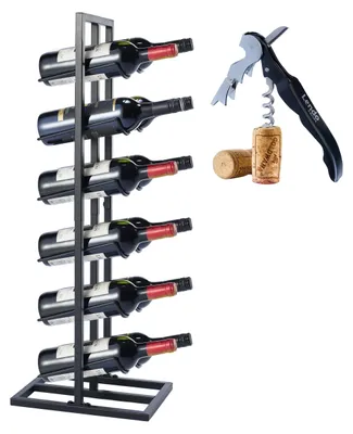 Image de Lendo Online Porte-bouteilles Vin 12 Bouteilles Métal Noir