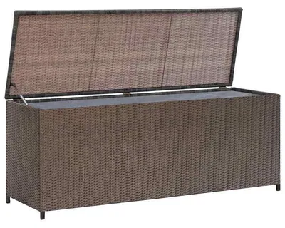 Image de Boîte de rangement pour jardin – Coffre pour coussins d'extérieur – Rangement extérieur – Résine résistante aux intempéries – Couvercle à amortisseur à gaz – 120x50x60 cm