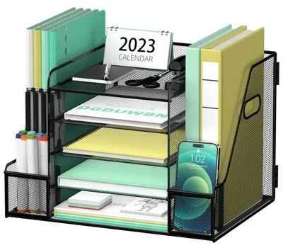 Immagine prodotto di Organizzatore da scrivania multifunzionale con portadocumenti e 5 scomparti