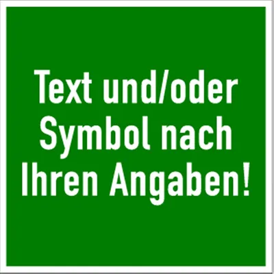 Produktbild von Dreifke® Aufkleber, Rettungszeichen - Text und/oder Symbol nach Ihren Angaben...