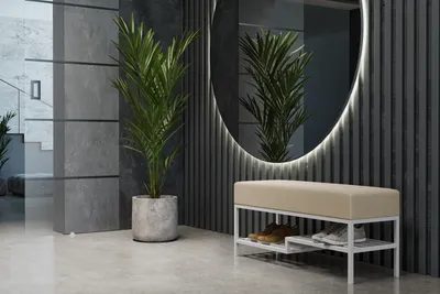 Produktbild von Design Möbel - Sitzbank 80 cm - Industrial Stil - Gepolsterte Bank mit Ablage - Loft Design - Stahlkonstruktion