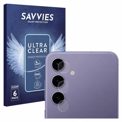 A product shot featuring packaging for camera lens protectors and a smartphone with the protectors applied.