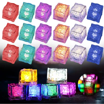 24 LED-Icecubes, bunt blinkend, für Party & Hochzeit