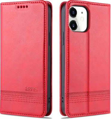 Image de LaimTop Housse en cuir pour iPhone 12, étui à rabat Portefeuille Fermeture magnétique Support Housse de protection pour iPhone 12 Rose