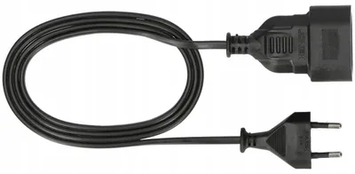 Imagen del producto de Cable de extensión plano negro Jonex PS-11 de 1 metro, sin toma de tierra