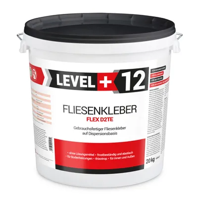 Obrázok produktu pre Lepidlo na dlaždice pripravené na použitie 20 kg Biele disperzné lepidlo na terakotové dlaždice Level+12