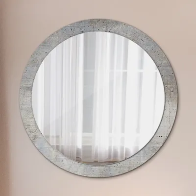 Produktbild von Spiegel - Mirror zum Wandspiegel Schlafzimmer – Schminkspiegel- grau Beton- Ø90cm