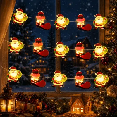 Weihnachts-Lichterkette 2 m, 20 warmweiße LEDs, Timer, batteriebetrieben