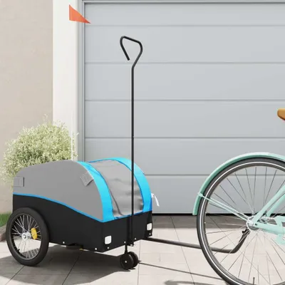 Produktbild von Design Fahrradanhänger Schwarz und Blau 30 kg Eisen, Fahrradanhänger 2024 Neu