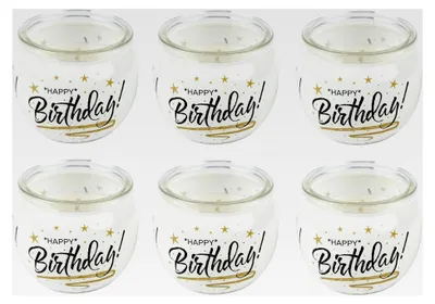 Produktbild von Duftkerzen (Happy Birthday) 6er Set im Glas, Lange Brenndauer und angenehmer Duft