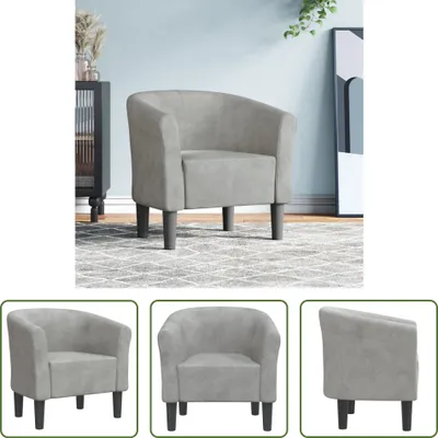 Imagen del producto de Sillón tapizado en terciopelo gris claro, marca Living Store