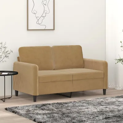 Image de Canapé exclusif, 2 places, couleur marron, 120 cm, en velours