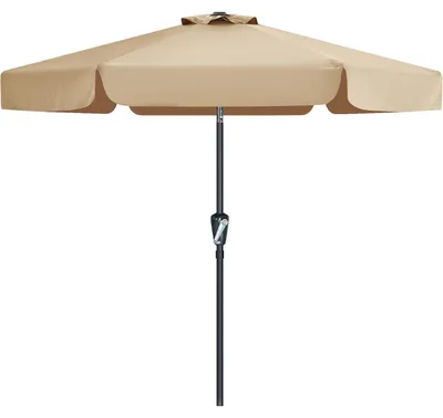 Obrázek produktu pro Slunečník 230 cm, barva khaki, s nastavitelným sklonem, s volánem a klikou