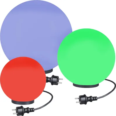 Produktbild von RGB Kugelleuchten 3er Set Ø 25/30/40cm Kugellampen Außenleuchten LED Lampe