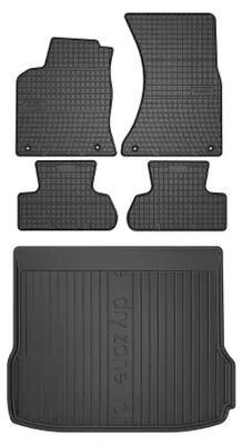 Produktbild von Gummimatten + Kofferraumwanne für Audi Q5 I 2008-2016 (SUV) – Schwarz, passgenau – Wielganizator SolidPRO