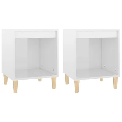 Productafbeelding van Nachtkastjes 2 st 40x35x50 cm hoogglans wit