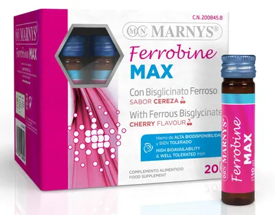 Obrázok produktu pre MARNYS® Ferrobine MAX - Tekutý doplnok železa s vysokou biologickou dostupnosťou 20 x 10 ml