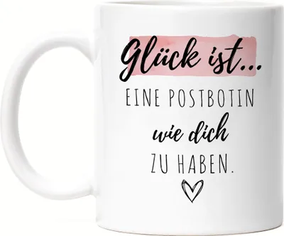 Produktbild von Glück Ist Eine Postbotin Wie Dich Zu Haben Tasse Geschenk Danke Sagen Briefträgerin Paketzustellerin