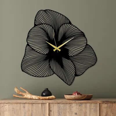 Produktbild von Opviq, Aprire, Dekoracyjny metalowy zegar ścienny, Czarny, 100% METAL, 70 x 70 cm