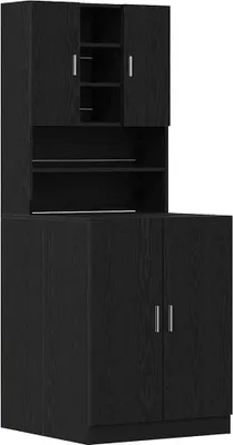 Image de vidaXL Meuble pour lave-linge 2 pièces aspect chêne noir