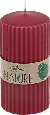 Produktbild von Rillenkerze Stumpen Nature Altrot 110 x Ø 57 mm aus 100% natürlichen Rohstoffen ohne Palmöl