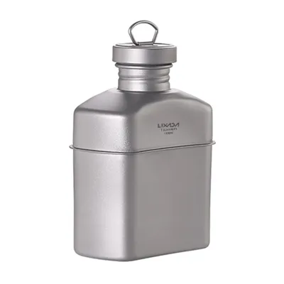 Zdjęcie produktu dla Tytanowa butelka na wodę Lixada 1100 ml, ultralekka butelka do picia z kamuflażem, naczynia outdoorowe do plecaków, wędrówek, kempingów, podróży