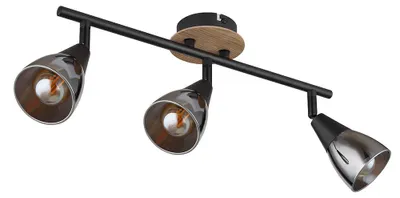 Produktbild von Deckenlampe, Metall, Glas rauchfarben, 3 Flammig, L 42 cm