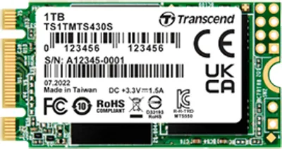 Immagine prodotto di SSD 1 TB Transcend M.2 MTS430S (M.2 2242) 3D NAND, SATA3