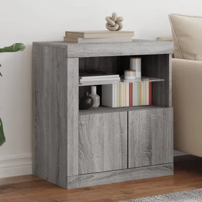 Zdjęcie produktu dla Szafka Z Oświetleniem Led, Szary Dąb Sonoma, 60,5X37X67 Cm Lumarko! Lumarko!