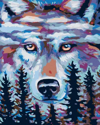 Produktbild von Zuty - Malen nach Zahlen - WOLF WÄCHTER DER WÄLDER, 40x50 cm, mit Keilrahmen (bereits gespannt)