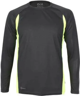 Obrázok produktu pre CONA SPORTS CS03 | Tréningové / športové tričko s dlhým rukávom Racer - farba: čierna/neonovo žltá - veľkosť: XS