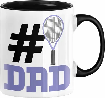 Produktbild von Tennis-Trainer Nummer 1 Dad Vater Tasse Geschenk Tennis Papa Geschenkidee Bester Papa Der Welt Vatertag Lustige Geschenkidee (Schwarz)