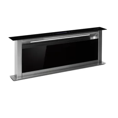Produktbild von Klarstein Downdraft-Dunstabzugshaube, Versenkbare Abzugshaube, Leise Dunstabzugshauben mit Filter, Dunstabzugshaube 90cm, Umluft/Abluft Dunsthaube mit 10 Stufen, Dunstabzug 576 m³/h Luftstrom