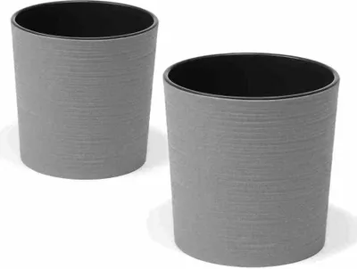 Produktbild von SIENA GARDEN Pflanzgefäß LOCON 2er-Set grau
