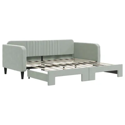 Obrázok produktu pre vidaXL Rozkladacia posteľ Light Grey 90x190 cm Velvet