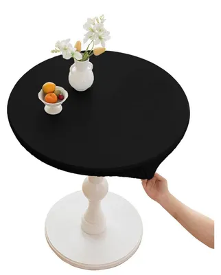 Produktbild von Tischdecke Rund Polyester Wasserdicht Schwarz 140cm