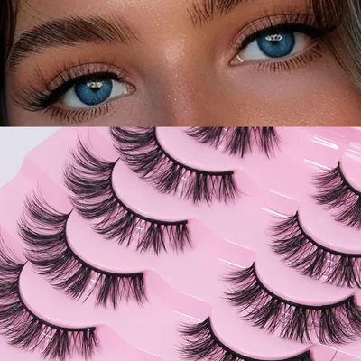 Image de Cils artificiels, 7 paires, effet 3D, en Fourrure artificielle de vison, réutilisables