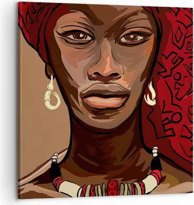 Produktbild von Bild auf Leinwand - Leinwandbild - eine frau afrika - 60x60cm - Wand Bild - Wanddeko - Wandbilder - Leinwanddruck - Bilder - Kunstdruck - Wanddekoration - Leinwand bilder - Wandkunst - AC60x60-4120