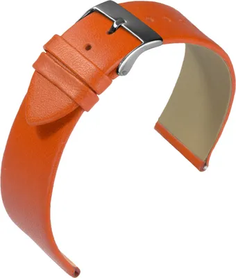 Image de Bracelet en cuir Eulit veau nappa orange 16 mm