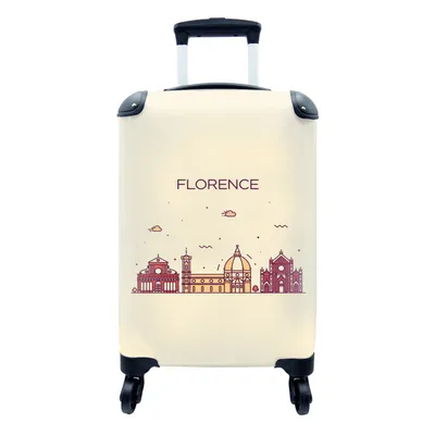 Produktbild von MuchoWow® Koffer Handgepäck Trolley Rollkoffer Kleine Reisekoffer mit 4 Rollen - Florenz - Italien - Skyline - Cabin Size < 55x40x23 cm & 55x40x20 cm - Fotokoffer - Kabinenkoffer - Boardgepäck - Reise-Box - Reisekoffer - Reisegepäck - Koffer mit Bild - Trolley für Kinder
