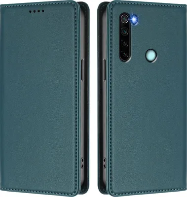 Produktbild von Handyhülle für Xiaomi Redmi Note 8, Kunstleder Klapphülle Stoßfeste Magnetische Hülle mit Ständer Grün