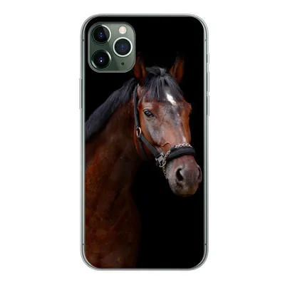 Produktbild von MuchoWow® Handyhülle Schutzhülle Hülle für iPhone 11 Pro Max Pferd - Tiere - Braun Silikon Softcase Handy Hülle - Schutz