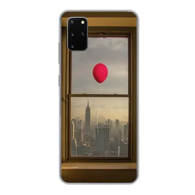 Produktbild von MuchoWow® Handyhülle Schutzhülle Hülle für Samsung Galaxy S20 Plus Roter Ballon fliegt an Fenster in New York vorbei Silikon Softcase Handy Hülle - Hartschale