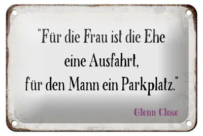 Produktbild von Blechschild Spruch 18x12cm für Frau für Mann ist die Ehe