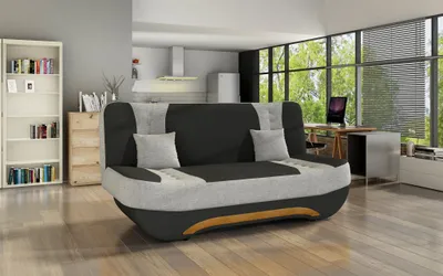 Productafbeelding van Klick-klak slaapbank KANDY, bekleding: stof Sawana, kleur: zwart-lichtgrijs