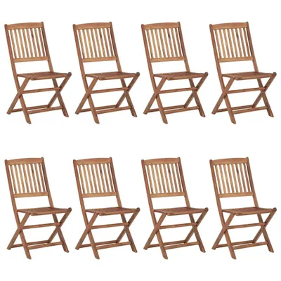 Immagine prodotto di vidaXL Sedie da giardino pieghevoli 8 pezzi con cuscini in legno massiccio di acacia