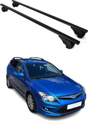 Produktbild von Dachträger Gepäckträger für Hyundai i30 Kombi 2007-2012 Metall Schwarz 2x